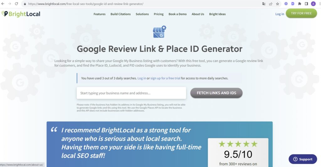 Google Review Link Place ID Generator