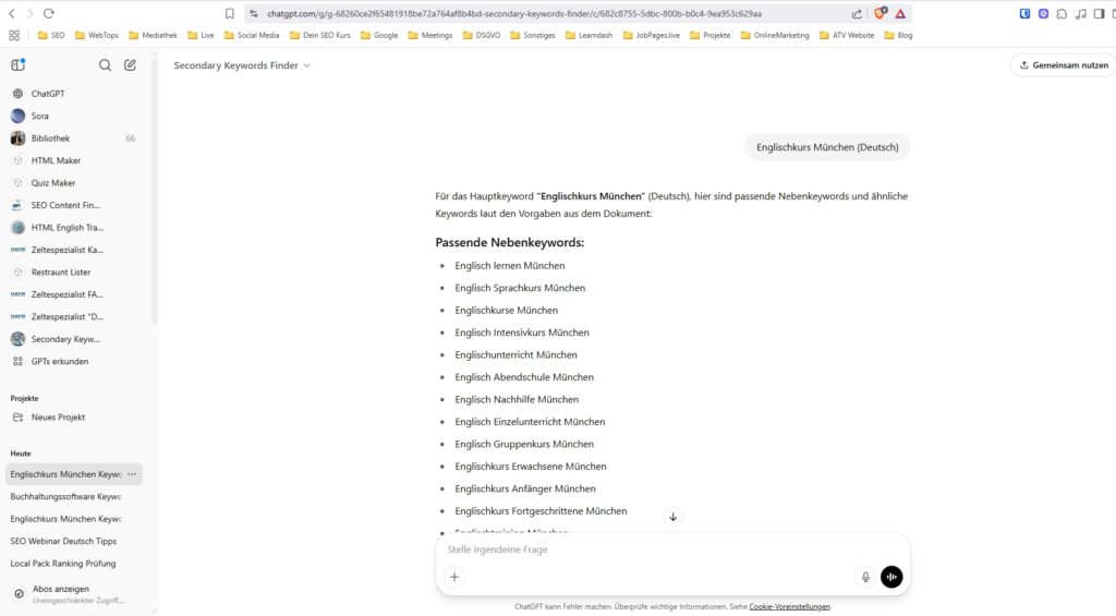 ChatGPT Secondary Keywords Finder