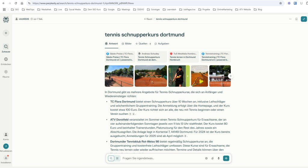 Tennis Schnupperkurs Dortmund Perplexity